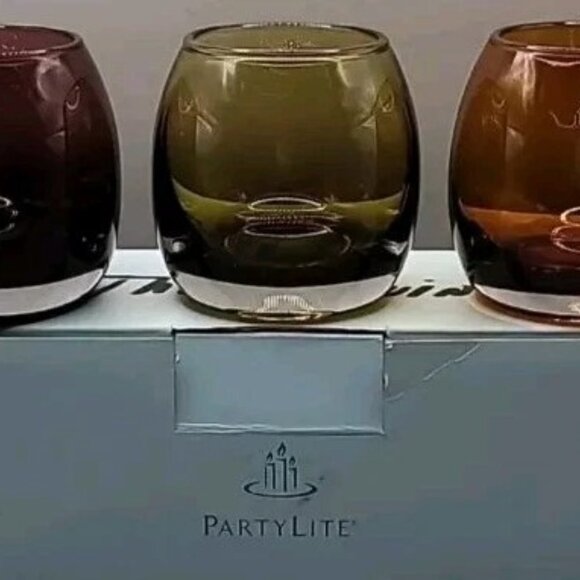 3 PartyLite Colorscape Votive Candle Holders Trio Retired  P8980 New in Box MCM - Picture 7 of 7